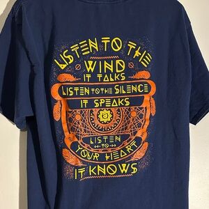 Navy Graphic Tee with Orange Design